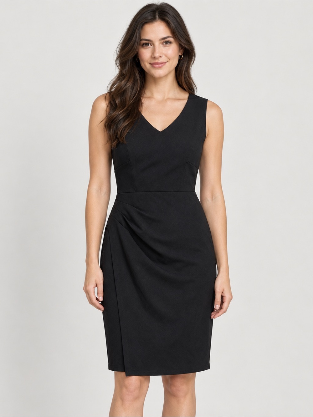 Grace Karin Black Sleeveless Ruched Sheath Dress Size Small NWT